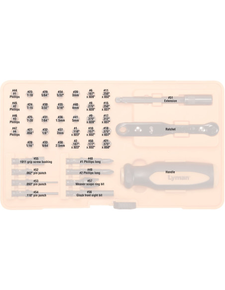 Destornillador Lyman y accesorios 45 piezas