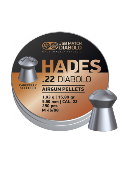 Balines JSB HADES  5.5 mm lata de 500 unidades (15,89 grains/ 1,030 g)