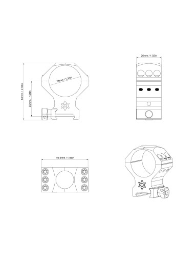 VECTOR X-ACCU  34mm Picatinny MEDIAS