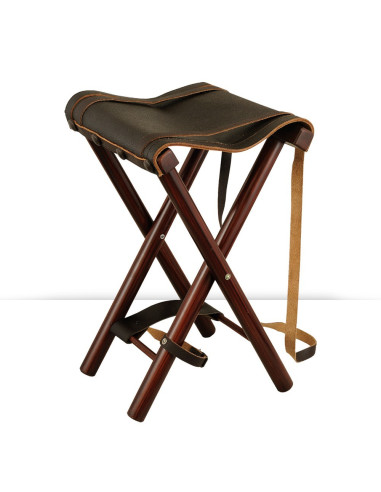 Banqueta Madera Y Piel - 4 Patas
