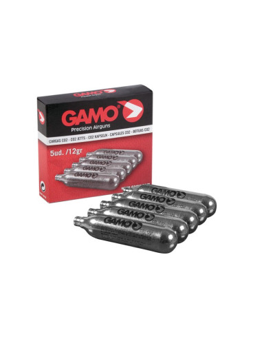 Botella Gamo CO2 Caja 5 Cargas  12 g.
