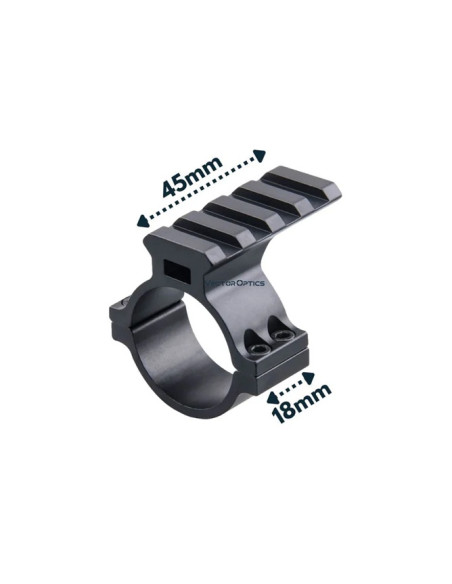 Riel Picatinny corto de 21 mm de Vector Optics  tubo de 30 mm y 1"pulgada