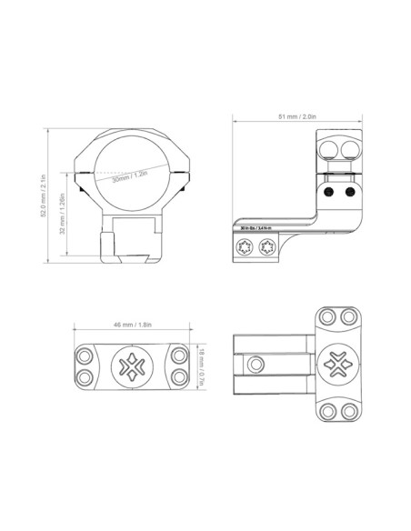 Monturas Cantilever de Vector Optics de 30 mm rail 11mm