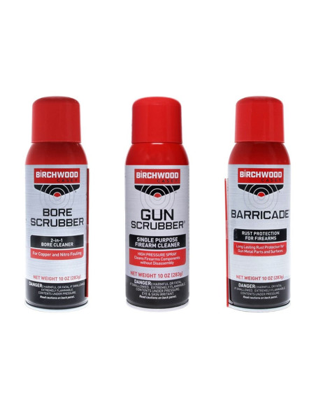 Birchwood Casey 1-2-3 Gun Care Set 3 Pack – Kit de limpieza, lubricación y protección