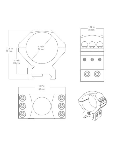 VECTOR X-ACCU  34mm Picatinny BAJAS