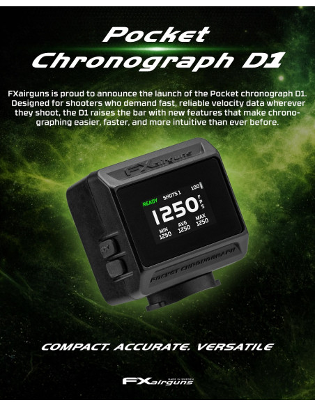 FX Pocket Chronograph D1 | Cronógrafo Radar para tiro deportivo