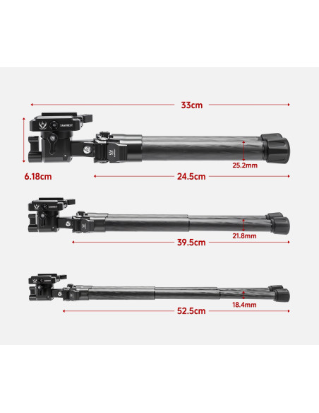 Bípode de Precisión SBP 882 | Giro 360° y Cabezal Basculante