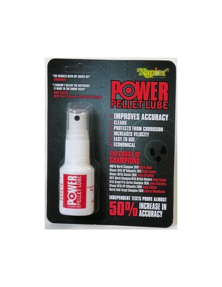 Lubricante para balines Napier Power Pellet Lube Spray 25 ml | Mayor regularidad y protección