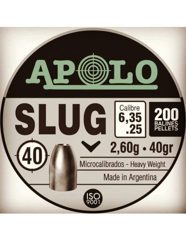 SLUG APOLO  6,35 MM (.25) 2.60g 40gr
